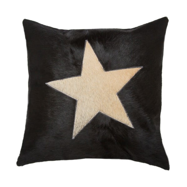 Černý polštář Capa Star, 45 x 45 cm