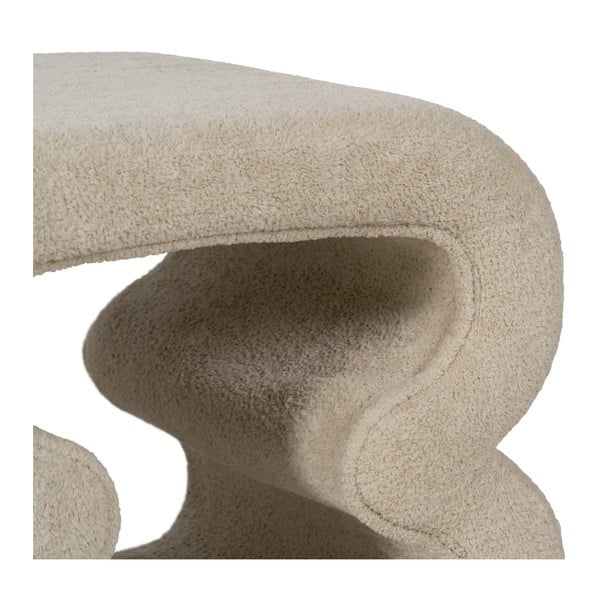 Béžový taburet z textilie bouclé – Ixia-image-3