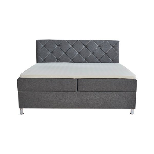Tmavě šedá boxspring postel s úložným prostorem 180x200 cm Leo - Meise Möbel-image-2