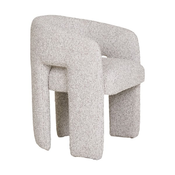 Světle šedé čalouněné jídelní křeslo s područkami Monroe – House Nordic-image-4