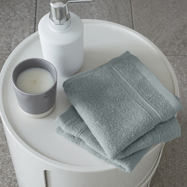 Šedozelené froté bavlněné ručníky v sadě 2 ks 30x30 cm Zero Twist – Catherine Lansfield-image-1