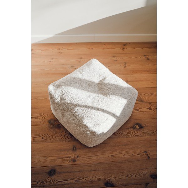 Béžový taburet z textilie bouclé Keno – noo.ma-image-2