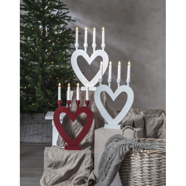 Červený vánoční LED svícen Star Trading Dala, výška 45 cm-image-4