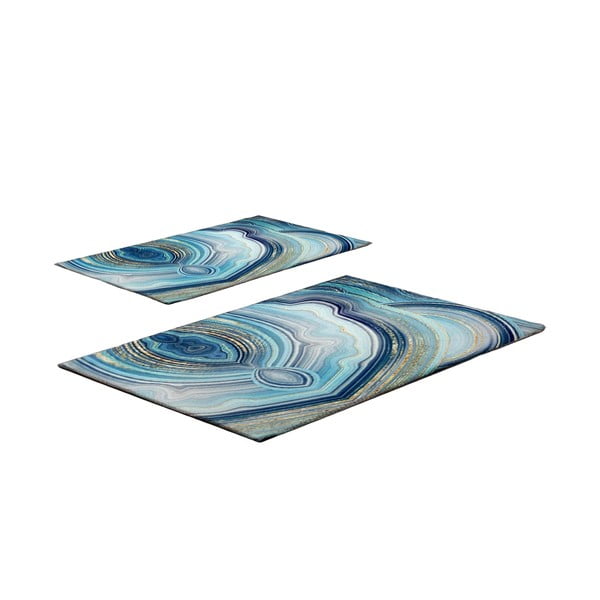 Modré koupelnové předložky v sadě 2 ks 60x100 cm – Foutastic