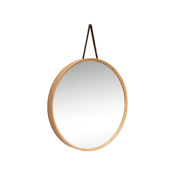 Nástěnné zrcadlo s bambusovým rámem ø 60 cm Mood – Hübsch-image-2