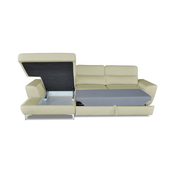 Krémová rohová rozkládací pohovka Windsor & Co. Sofas Omega, levý roh-image-3