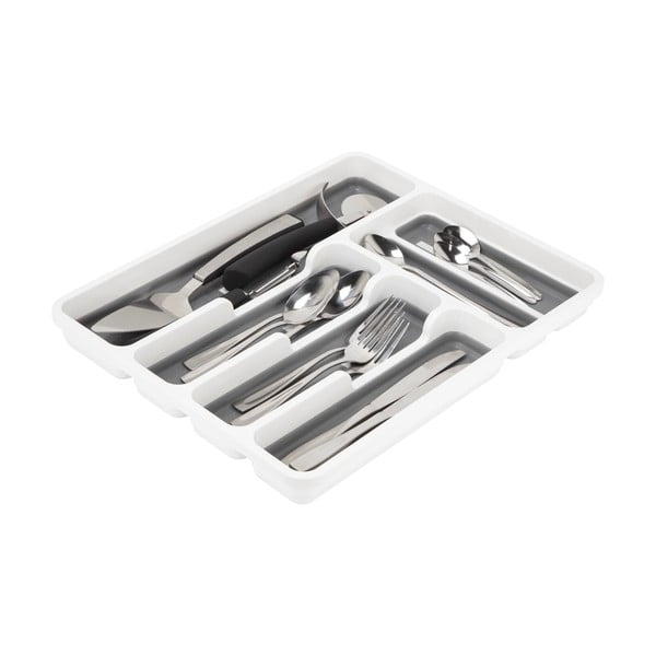 Šedo-bílý protiskluzový organizér na příbory Addis-image-1