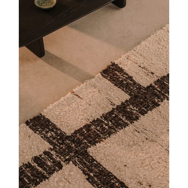 Krémový oboustranný vlněný koberec 160x230 cm Hadin – Kave Home-image-2