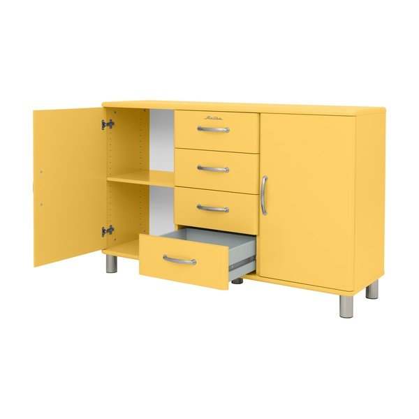 Žlutá nízká komoda 146x92 cm Malibu - Tenzo-image-4