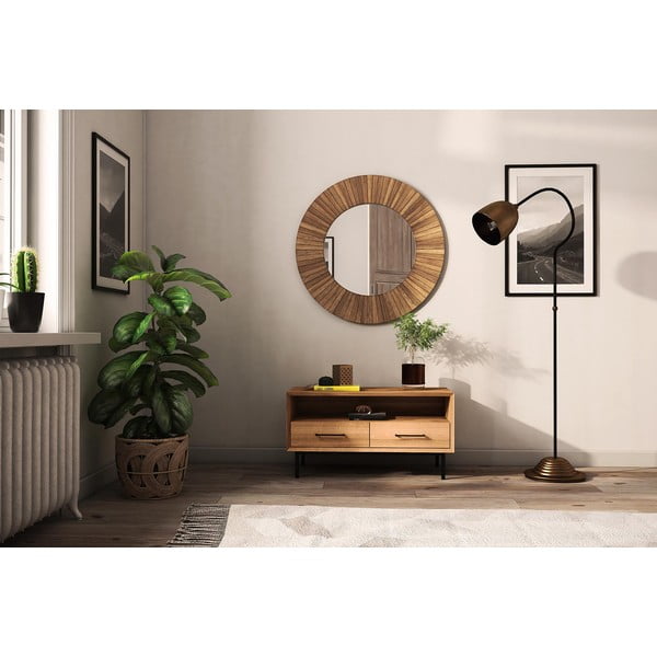 TV stolek z dubového dřeva v přírodní barvě 90x50 cm Abies – The Beds-image-1