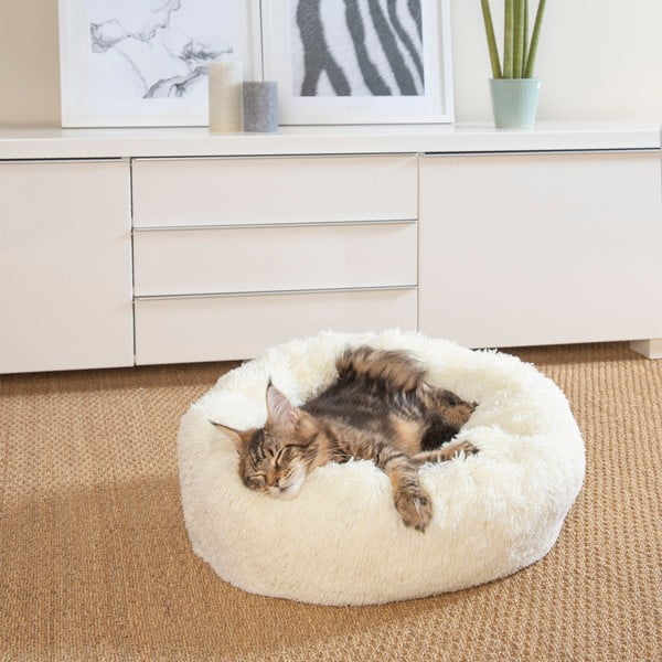 Krémový pelíšek pro psa ø 55 cm – Love Story-image-1