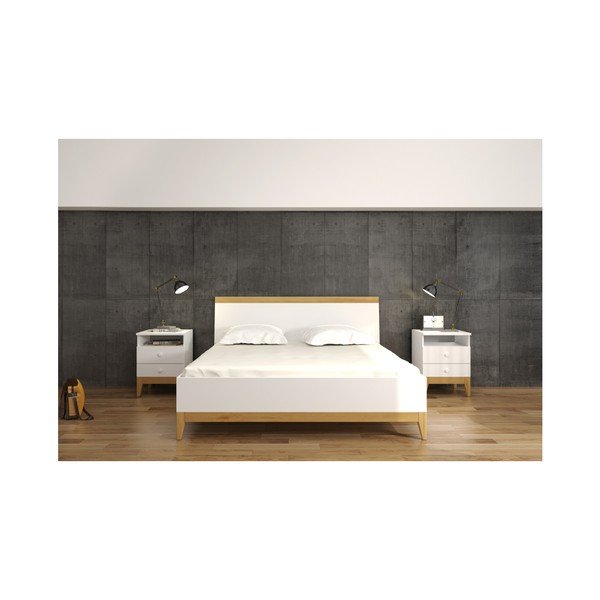 Dvoulůžková postel z masivního borovicového dřeva SKANDICA Livia High Bed, 140 x 200 cm-image-1