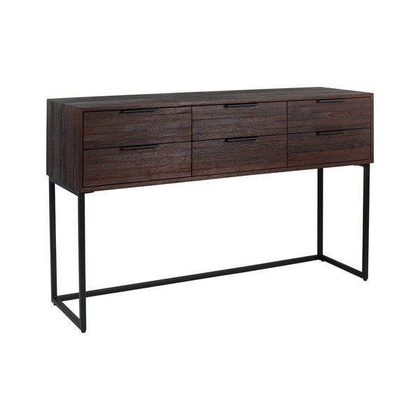 Tmavě hnědá komoda z teakového dřeva Webster – White Label-image-2