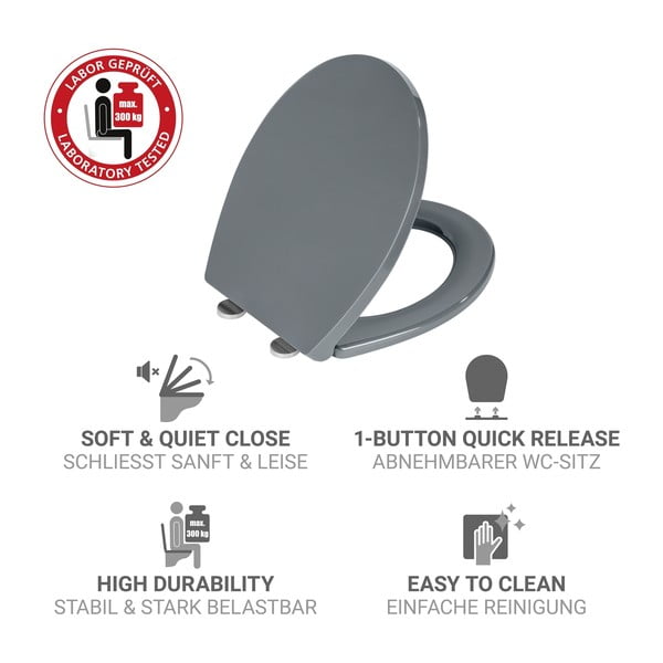 Záchodové prkénko s automatickým zavíráním 37 x 44,5 cm Ostuni – Wenko-image-4