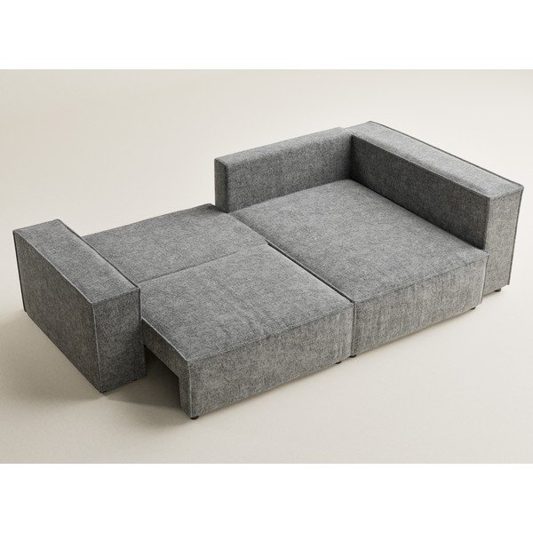 Šedá žinylková rozkládací/s úložným prostorem rohová pohovka (pravý roh/do L) Tonga – Maison de Rêve-image-3