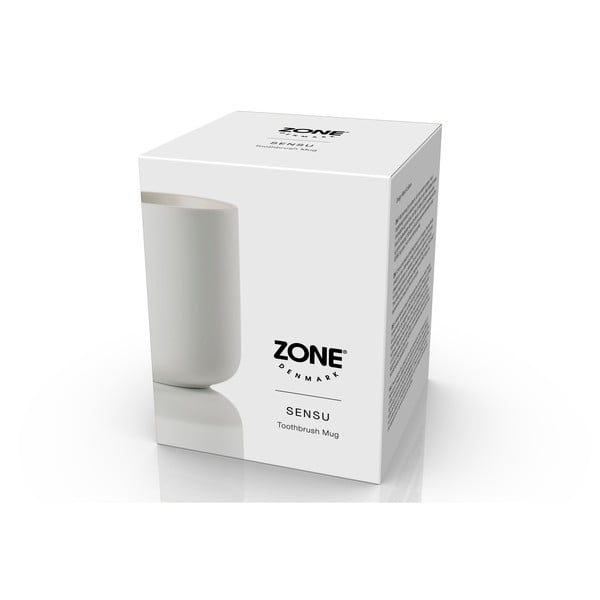 Bílý kameninový kelímek na zubní kartáčky Sensu – Zone-image-1