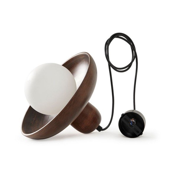 Hnědé závěsné svítidlo s dřevěným stínidlem ø 25 cm Elsa – Opviq lights-image-3