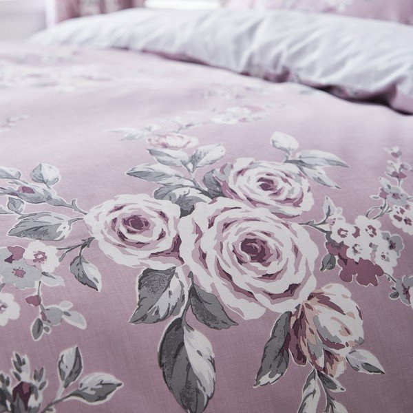 Světle fialové povlečení Catherine Lansfield Canterbury Rose, 200 x 200 cm-image-3