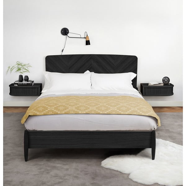 Černý noční stolek v dekoru dubu Farsta – Woodman-image-1