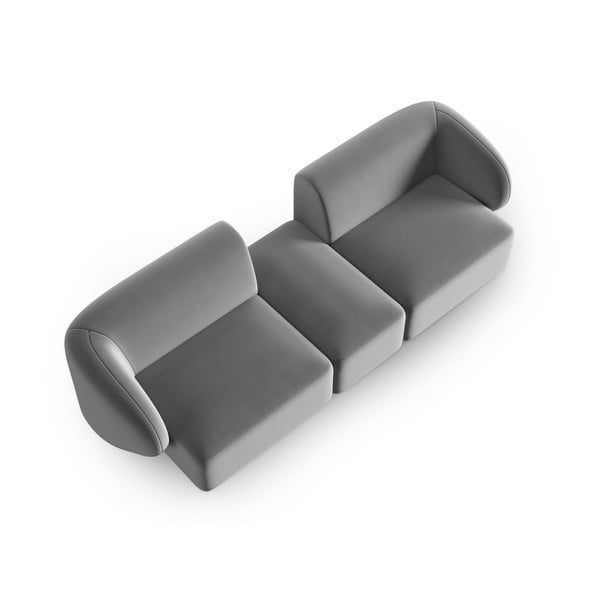 Šedá sametová pohovka 246 cm Paolo – Milo Casa-image-1