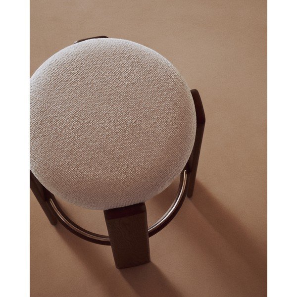 Béžová/v tmavě přírodní barvě barová stolička z jasanového dřeva (výška sedáku 75 cm) Granite – Kave Home-image-3