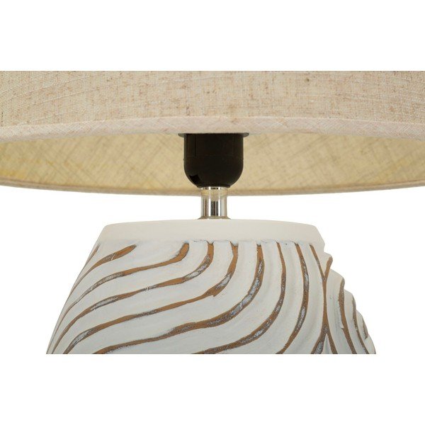 Krémová stolní lampa z polyresinu s textilním stínidlem (výška 55 cm) Oblix – Mauro Ferretti-image-4