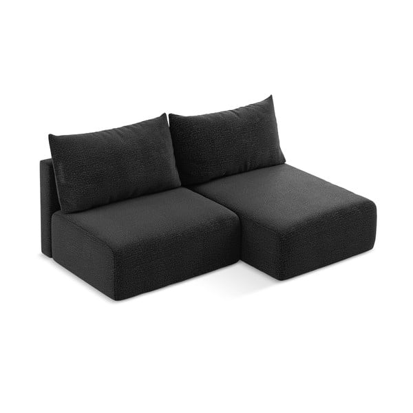 Černá rozkládací/s úložným prostorem rohová pohovka (pravý roh) Kalena – Makamii-image-3