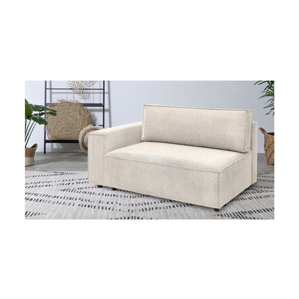 Krémový manšestrový modul pohovky, levý roh Nihad modular – Bobochic Paris-image-1