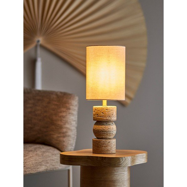 Kamenná stolní lampa v přírodní barvě s textilním stínidlem (výška 53 cm) Marci – Bloomingville-image-2