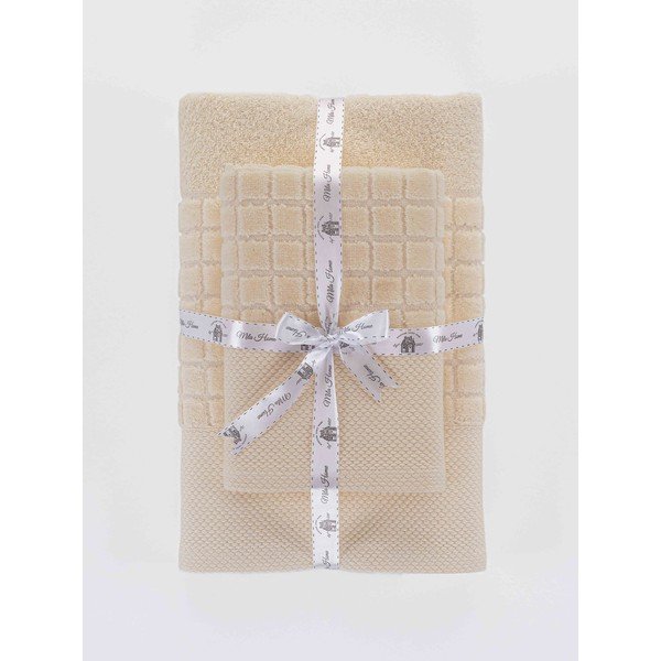 Bílé froté bavlněné ručníky a osušky v sadě 2 ks Square – Mila Home-image-3