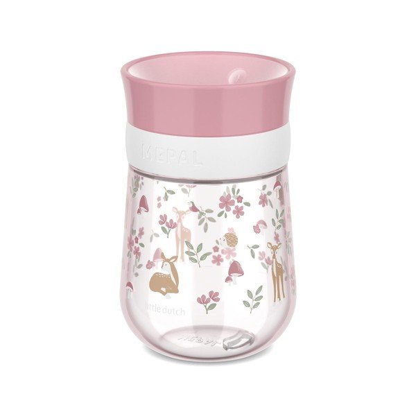 Světle růžový plastový dětský hrnek 300 ml Fairy Garden – Mepal