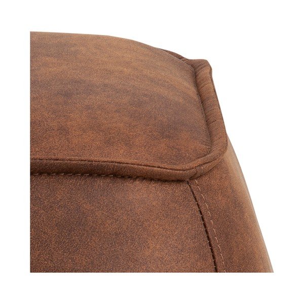 Koňakově hnědý puf z imitace kůže Actona Mie, 40 x 40 cm-image-1