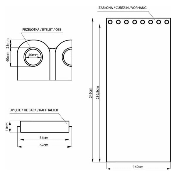 Bílý závěs se sametovým povrchem AmeliaHome Velvet, 140 x 245 cm-image-1