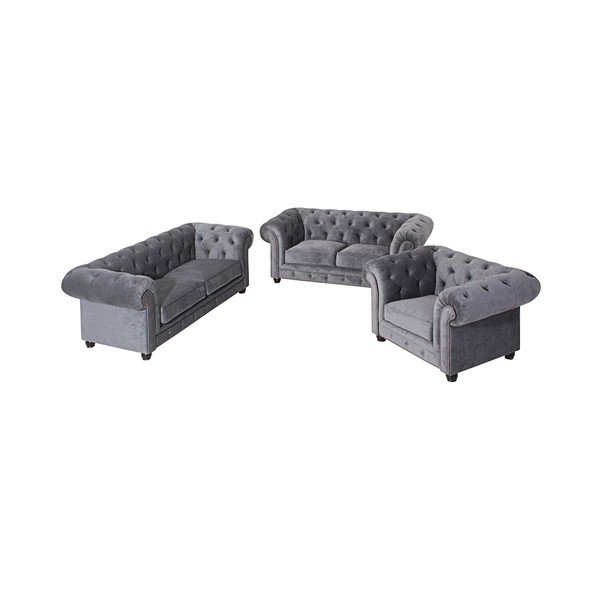 Šedá pohovka Max Winzer Orleans Velvet, 216 cm-image-1