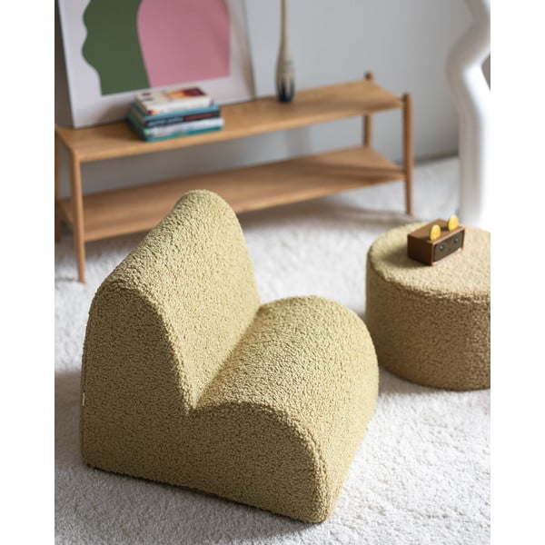 Zelené dětské křesílko z textilie bouclé Cloud – Wigiwama-image-2
