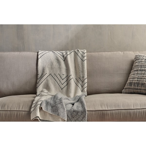 Béžovo-černá bavlněná přikrývka Nkuku Kosumi Peak, 180 x 125 cm-image-1