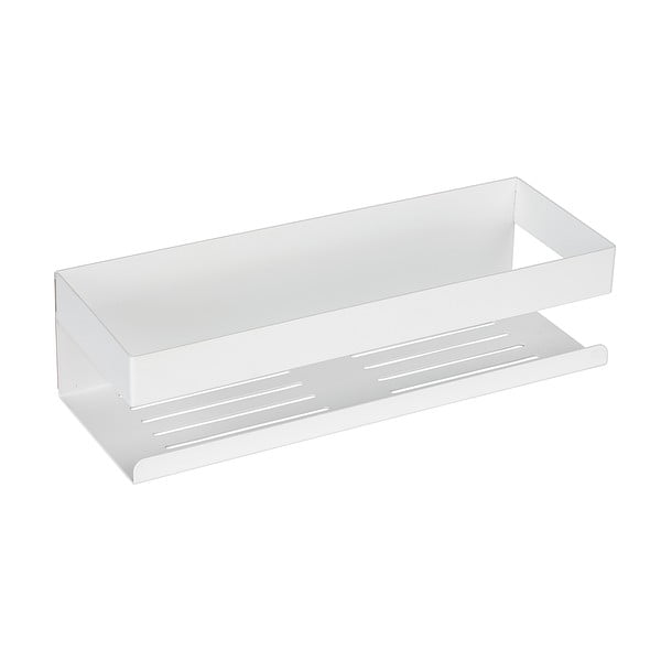 Matně bílá koupelnová polička bez vrtání Turbo-loc z nerezové oceli Genova – Wenko