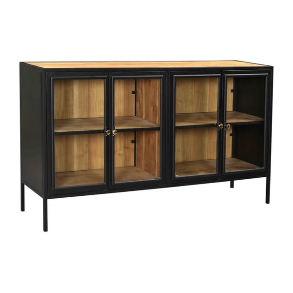 Černá vitrína z masivu akácie 170x90 cm Kingston - HSM collection-image-2