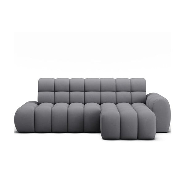 Šedá rozkládací rohová pohovka (pravý roh/s lenoškou) Ceedro – ELTAP