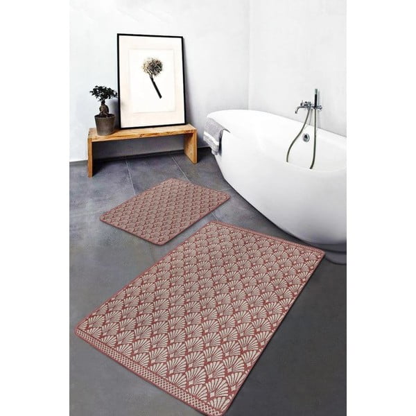 Hnědé sametové koupelnové předložky v sadě 2 ks 60x100 cm – Mila Home-image-2