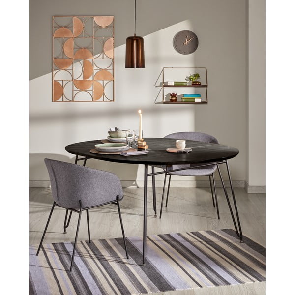 Kulatý rozkládací jídelní stůl s deskou v dekoru jasanového dřeva ø 120 cm Norfort – Kave Home-image-1