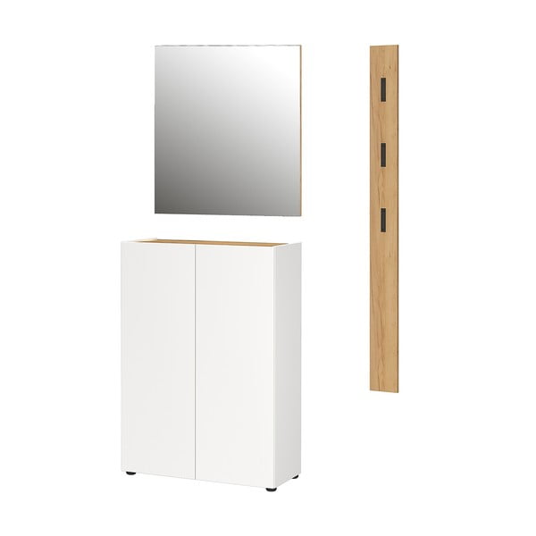 Bílá předsíňová sestava v dekoru dubu 104x200x33 cm Alviano – Germania