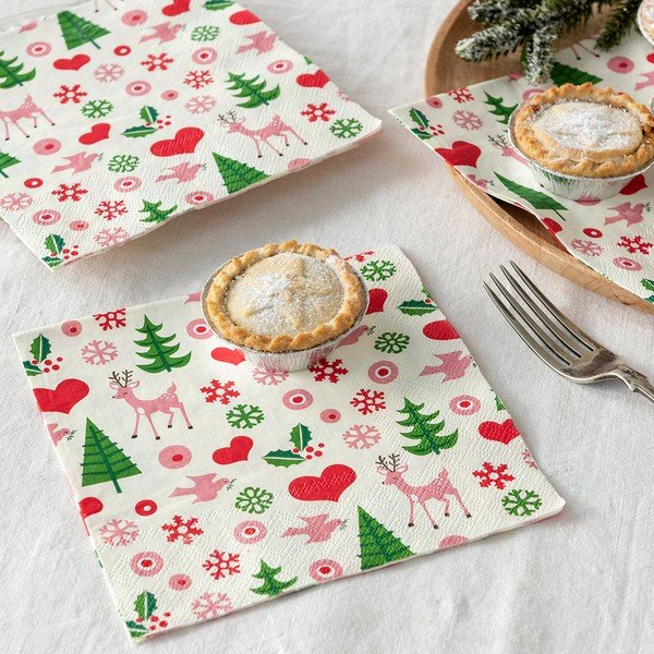 Ubrousky v sadě 20 ks 25x25 cm 50s Christmas – Rex London-image-1