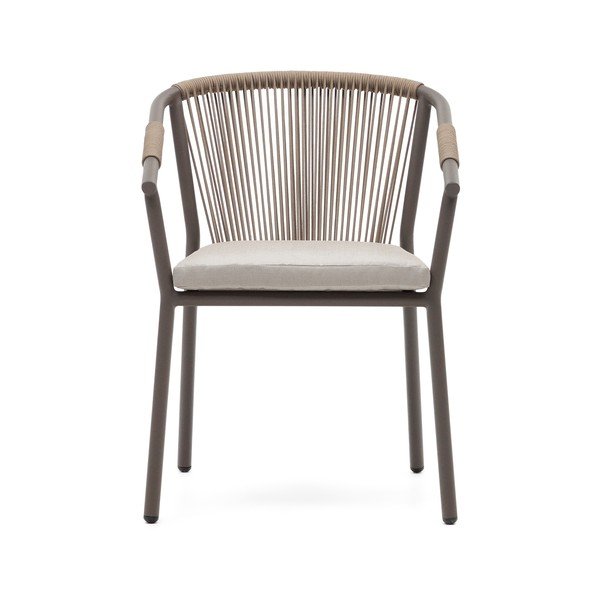 Béžová kovová zahradní židle Xelida – Kave Home-image-1