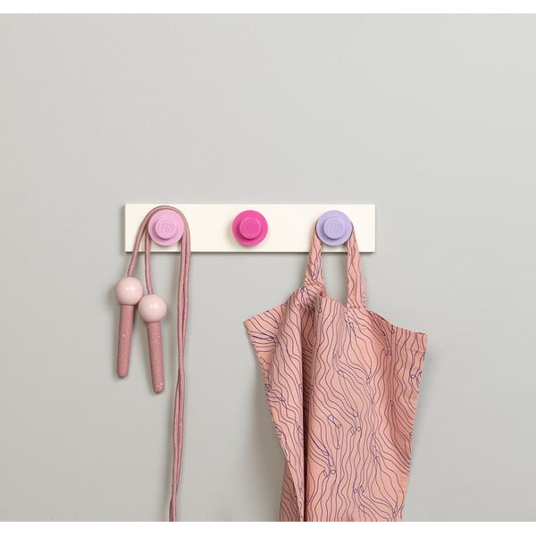 Nástěnný věšák v světlě růžové, tmavě růžové, tmavě šedé barvě LEGO®-image-1