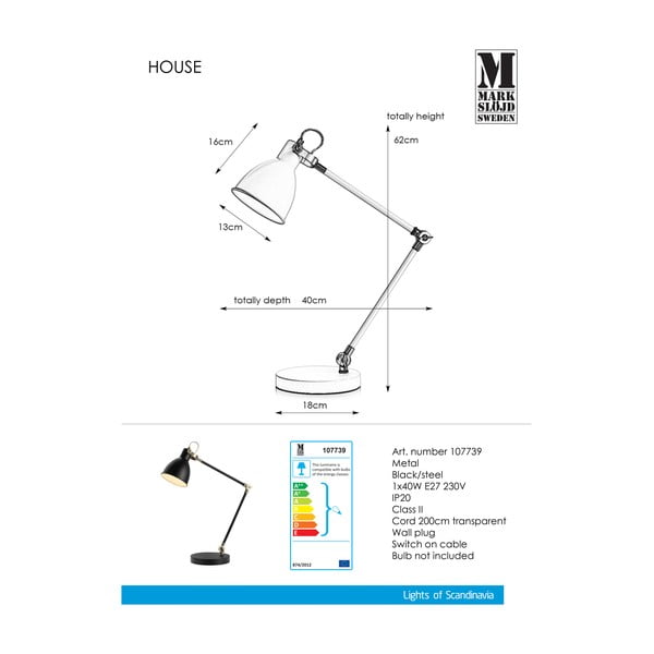 Černá stolní lampa Markslöjd House Table Black-image-2