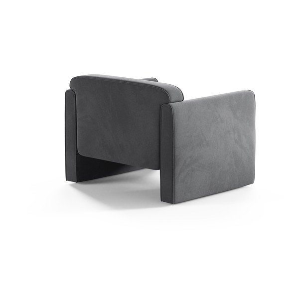 Šedé sametové křeslo Abby – Micadoni -image-2