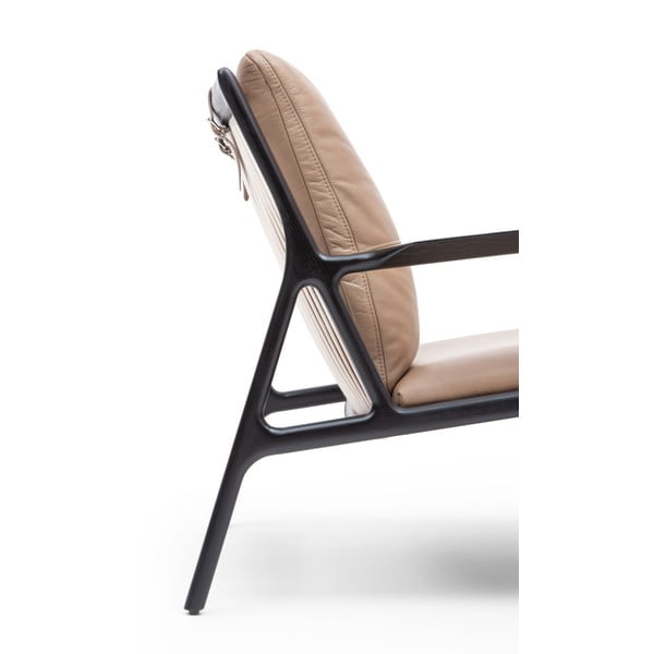 Černo-béžové kožené křeslo Dedo – Gazzda-image-4