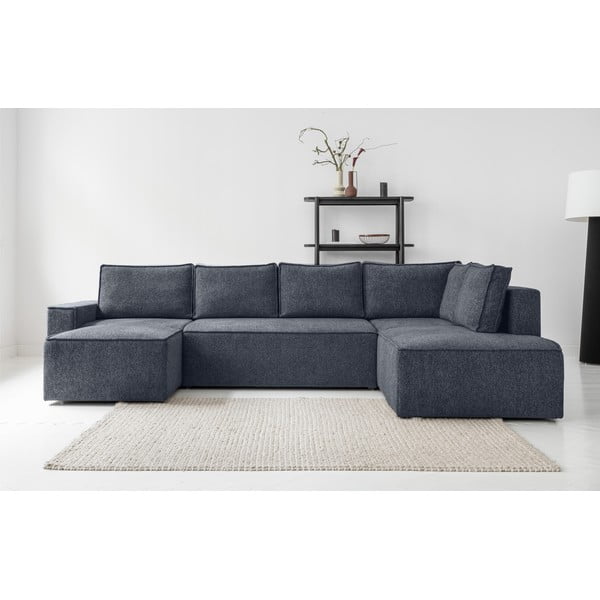 Tmavě modrá rozkládací rohová pohovka (pravý roh) Brave Dave – Miuform-image-1