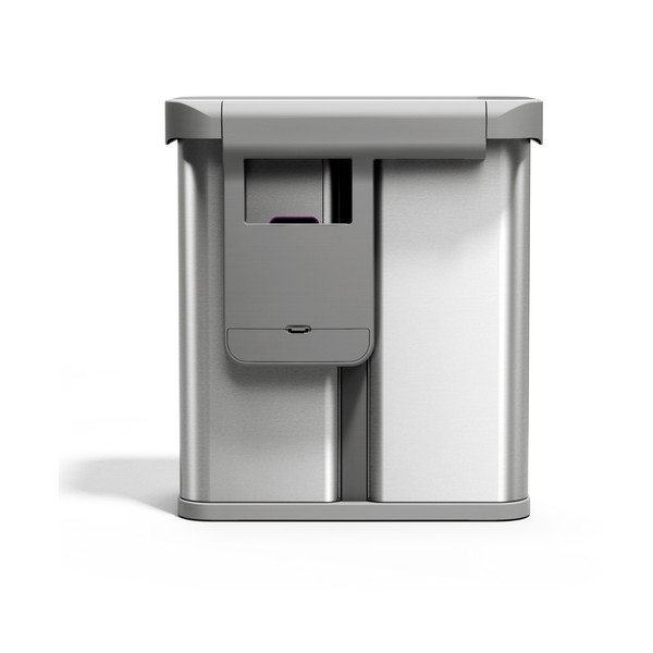 Ocelový odpadkový koš 34+24 l na tříděný odpad/bezdotykový ve stříbrné barvě Dual Sensor – simplehuman-image-2